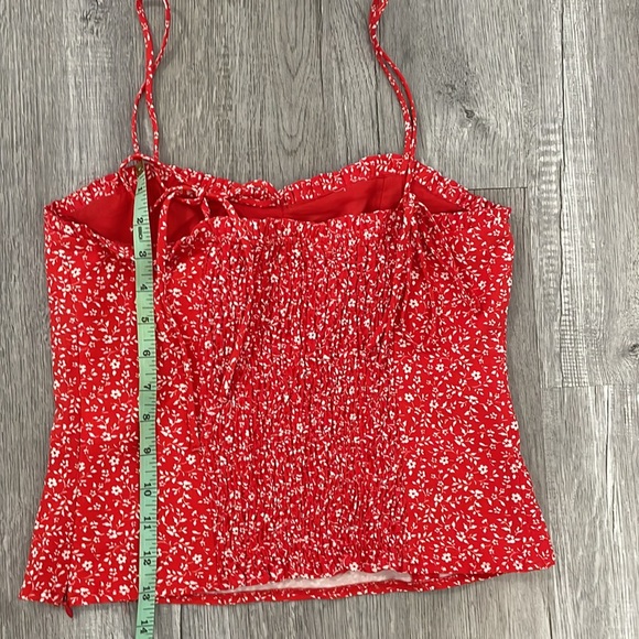 Zara Red Corset Style Floral Top - Picture 5 of 7